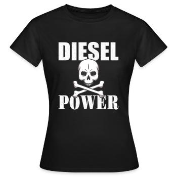 DIESEL MECHANIC / DIESEL TRUCKER Diesel Power - T-shirt Femme - noir - Devant - AI Model Female 172 dark (172cm)