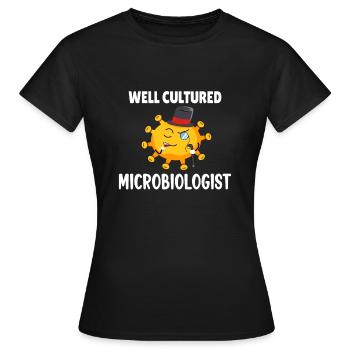 Microbiologist Microbiology Biology teacher Gift - T-shirt Femme - noir - Devant - AI Model Female 172 dark (172cm)