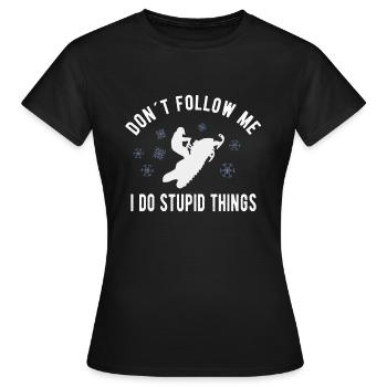 SNOWMOBILING:/ SNOWMOBILE don’t follow me - T-shirt Femme - noir - Devant - AI Model Female 172 dark (172cm)