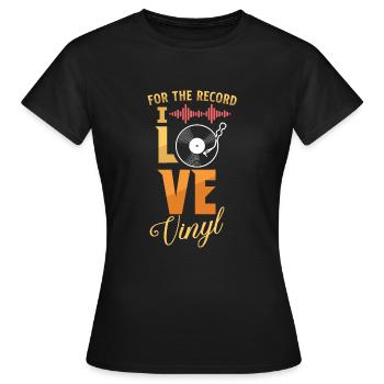 Vinyl Records LP Collector Record Lover Audiophile - Frauen T-Shirt - Schwarz - Vorne - AI Model Female 172 dark (172cm)