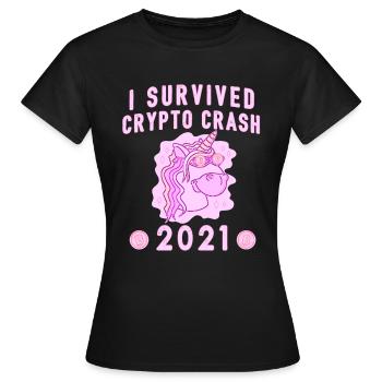 Bitcoin Crypto Crash Trader Krypto kryptowährung - Frauen T-Shirt - Schwarz - Vorne - AI Model Female 172 dark (172cm)