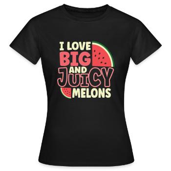 Watermelon Funny Fruit Funny Watermelon Fruit Joke - Frauen T-Shirt - Schwarz - Vorne - AI Model Female 172 dark (172cm)