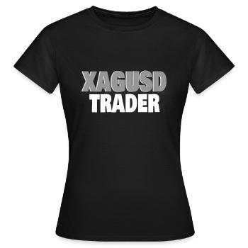SILVER TRADER / FOREX TRADER : XAGUSD - T-shirt Femme - noir - Devant - AI Model Female 172 dark (172cm)