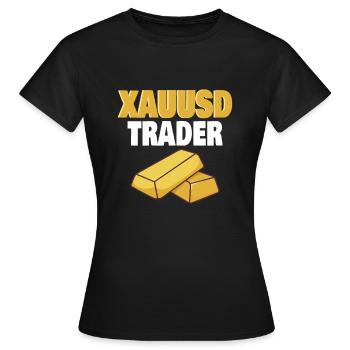Gold Trader Forex Trader XAUUSD Trader - T-shirt Femme - noir - Devant - AI Model Female 172 dark (172cm)