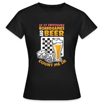 Board Games Beer Board Gamer Board Games & Beer - Frauen T-Shirt - Schwarz - Vorne - AI Model Female 172 dark (172cm)