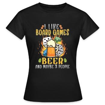 Board Games Beer Board Gamer Board Games & Beer - Frauen T-Shirt - Schwarz - Vorne - AI Model Female 172 dark (172cm)
