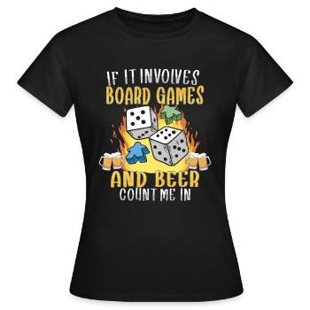 Board Games Beer Board Gamer Board Games & Beer - Frauen T-Shirt - Schwarz - Vorne - AI Model Female 172 dark (172cm)