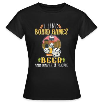 Board Games Beer Board Gamer Board Games & Beer - Frauen T-Shirt - Schwarz - Vorne - AI Model Female 172 dark (172cm)