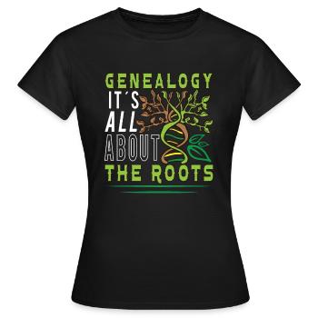 Family Tree Family Historian Genealogy Genealogy - Women's T-Shirt - black - Front - AI Model Female 172 dark (172cm)