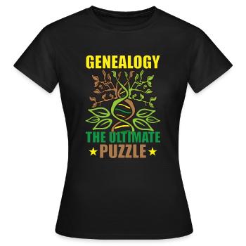 Family Tree Family Historian Genealogy Genealogy - Women's T-Shirt - black - Front - AI Model Female 172 dark (172cm)