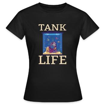 Aquaristik Aquarium Keeper Fishkeeper Salzwasser - Frauen T-Shirt - Schwarz - Vorne - AI Model Female 172 dark (172cm)