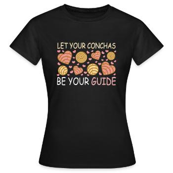 Humour espagnol Conchas Pain mexicain - T-shirt Femme - noir - Devant - AI Model Female 172 dark (172cm)