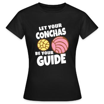Humour espagnol Conchas Pain mexicain - T-shirt Femme - noir - Devant - AI Model Female 172 dark (172cm)