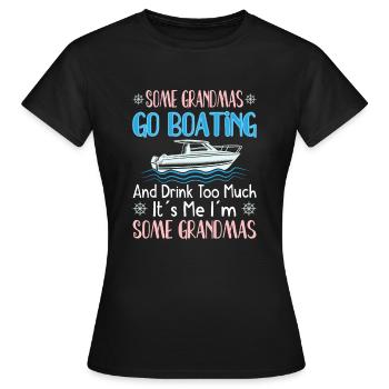 Bateau de navigation Capitaine Pontoon Sailor Cruising - T-shirt Femme - noir - Devant - AI Model Female 172 dark (172cm)