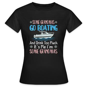 Bateau de navigation Capitaine Pontoon Sailor Cruising - T-shirt Femme - noir - Devant - AI Model Female 172 dark (172cm)