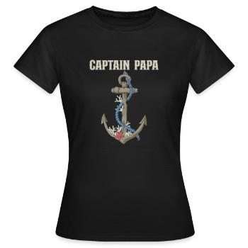 Bateau Papa Capitaine de bateau Ponton Marin Croisière - T-shirt Femme - noir - Devant - AI Model Female 172 dark (172cm)