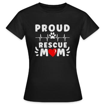 SAUVETAGE DE CHIEN DROITS DES ANIMAUX SAUVETAGE ADOPTION DE CHIENS DE SAUVETAGE - T-shirt Femme - noir - Devant - AI Model Female 172 dark (172cm)