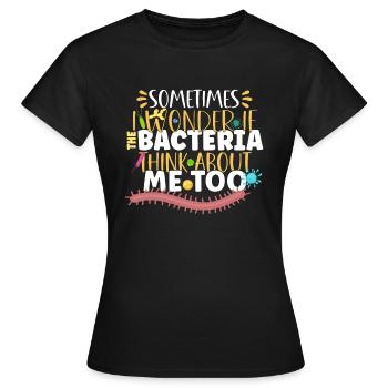 Microbiologiste Laboratoire de microbiologie Staphylocoque Biologie - T-shirt Femme - noir - Devant - AI Model Female 172 dark (172cm)