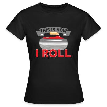 Curling Eissport Curlin - Frauen T-Shirt - Schwarz - Vorne - AI Model Female 172 dark (172cm)
