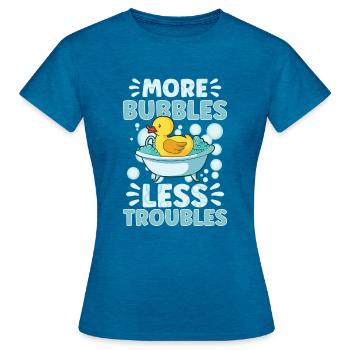 Production de savon Bulles de savon - T-shirt Femme - bleu saphir antique chiné - Devant - AI Model Female 172 dark (172cm)