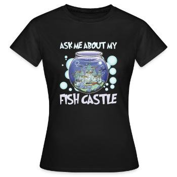 Aquaristik Aquarium Keeper Fishkeeper Salzwasser - Frauen T-Shirt - Schwarz - Vorne - AI Model Female 172 dark (172cm)