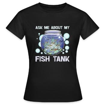 Gardien d’aquarium aquatique Poissonnier Eau salée - T-shirt Femme - noir - Devant - AI Model Female 172 dark (172cm)