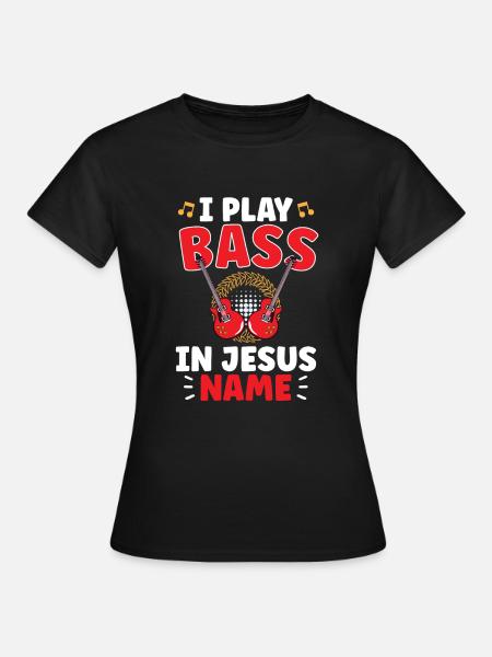 Bassist Jesus Guitar Pick Jesus Gitarrist - Frauen T-Shirt - Schwarz
