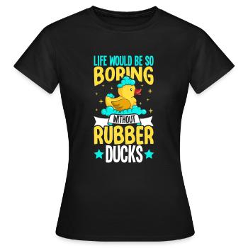 Gummiente Gummienten Entenliebhaber Badezimmer - Frauen T-Shirt - Schwarz - Vorne - AI Model Female 172 dark (172cm)