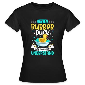 Gummiente Gummienten Entenliebhaber Badezimmer - Frauen T-Shirt - Schwarz - Vorne - AI Model Female 172 dark (172cm)