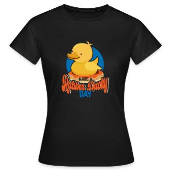 Gummiente Gummienten Entenliebhaber Badezimmer - Frauen T-Shirt - Schwarz - Vorne - AI Model Female 172 dark (172cm)