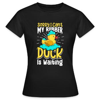 Gummiente Gummienten Entenliebhaber Badezimmer - Frauen T-Shirt - Schwarz - Vorne - AI Model Female 172 dark (172cm)