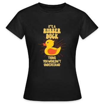 Gummiente Gummienten Entenliebhaber Badezimmer - Frauen T-Shirt - Schwarz - Vorne - AI Model Female 172 dark (172cm)