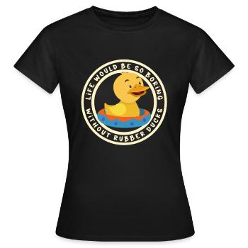 Gummiente Gummienten Entenliebhaber Badezimmer - Frauen T-Shirt - Schwarz - Vorne - AI Model Female 172 dark (172cm)