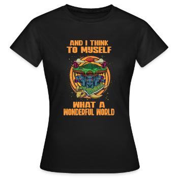 Théorie de la Terre plate Terre plate Armée de la Terre plate Terre - T-shirt Femme - noir - Devant - AI Model Female 172 dark (172cm)