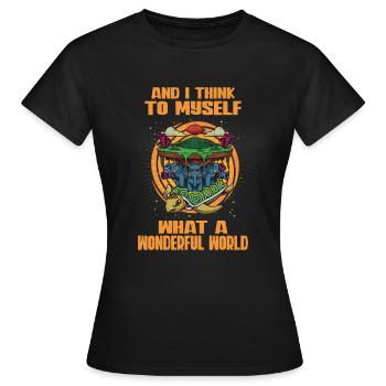 Théorie de la Terre plate Terre plate Armée de la Terre plate Terre - T-shirt Femme - noir - Devant - AI Model Female 172 dark (172cm)