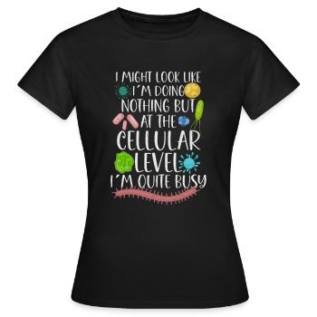Microbiologiste Microbiologie Microbiologie Staph Biologie - T-shirt Femme - noir - Devant - AI Model Female 172 dark (172cm)