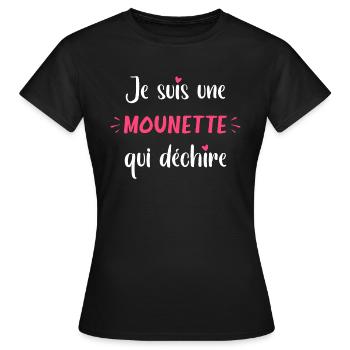 Super Mounette - T-shirt Femme - noir - Devant - AI Model Female 172 dark (172cm)