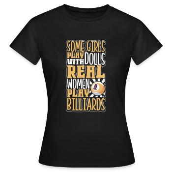 Pool Billiards Cue Sports Professional Pool Player - Frauen T-Shirt - Schwarz - Vorne - AI Model Female 172 dark (172cm)