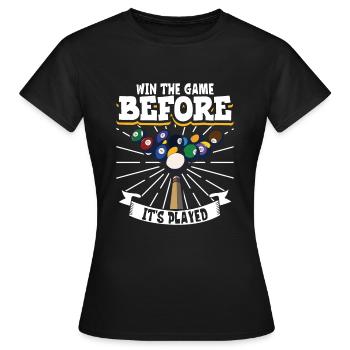Pool Billiards Cue Sports Professional Pool Player - Frauen T-Shirt - Schwarz - Vorne - AI Model Female 172 dark (172cm)