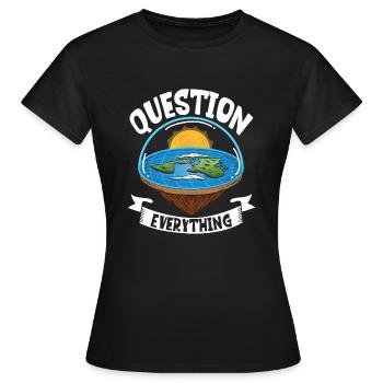 Théorie de la Terre plate Terre plate Armée de la Terre plate Terre - T-shirt Femme - noir - Devant - AI Model Female 172 dark (172cm)