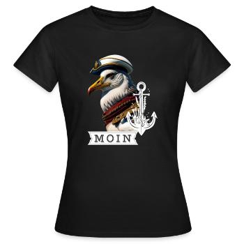 Mouette fraîche, capitaine Coast Sea Sea, disant Moin - T-shirt Femme - noir - Devant - AI Model Female 172 dark (172cm)
