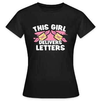 Commis des postes Postlady Postman Post Office - T-shirt Femme - noir - Devant - AI Model Female 172 dark (172cm)