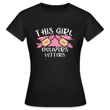 Commis des postes Postlady Postman Post Office - T-shirt Femme - noir - Devant - AI Model Female 172 dark (172cm)
