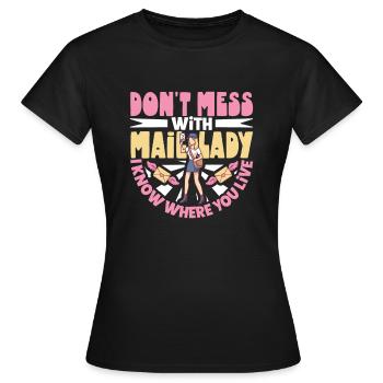 Commis des postes Postlady Postman Post Office - T-shirt Femme - noir - Devant - AI Model Female 172 dark (172cm)