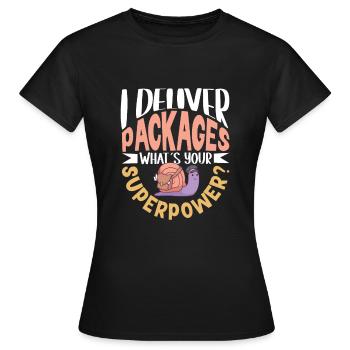 Commis des postes Postlady Postman Post Office - T-shirt Femme - noir - Devant - AI Model Female 172 dark (172cm)
