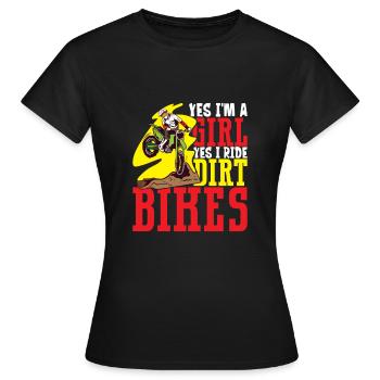 Dirt Bike Dirt Bike Riding Motocross Dirt Biking - T-shirt Femme - noir - Devant - AI Model Female 172 dark (172cm)