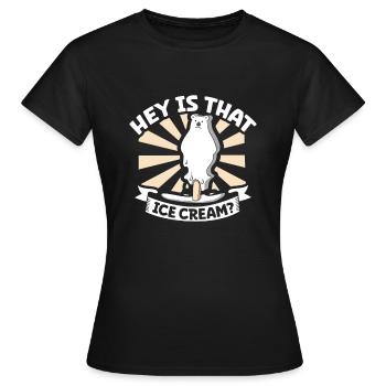 Polar Bear Global Warming Artic Seal hunting Ursus - Women's T-Shirt - black - Front - AI Model Female 172 dark (172cm)