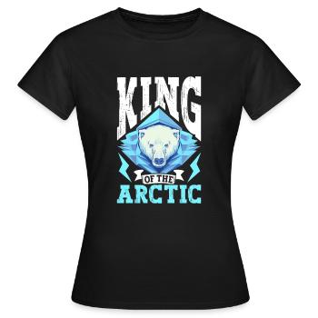 Polar Bear Global Warming Artic Seal hunting Ursus - Women's T-Shirt - black - Front - AI Model Female 172 dark (172cm)