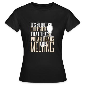 Polar Bear Global Warming Artic Seal hunting Ursus - Women's T-Shirt - black - Front - AI Model Female 172 dark (172cm)