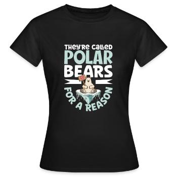Polar Bear Global Warming Artic Seal hunting Ursus - Women's T-Shirt - black - Front - AI Model Female 172 dark (172cm)